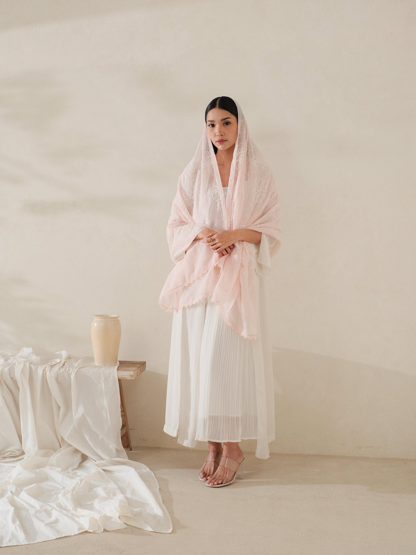 Dyta in Pink Shawl - Selendang Batik