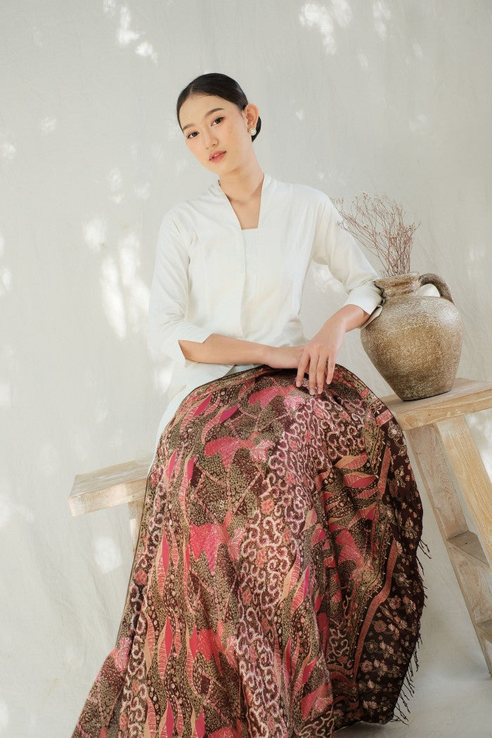 Selendang Sutra Batik Tulis - Sangga Langit - Pink