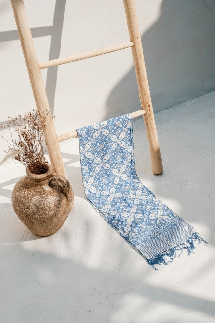 Scarf Batik TCB Kawung Blue