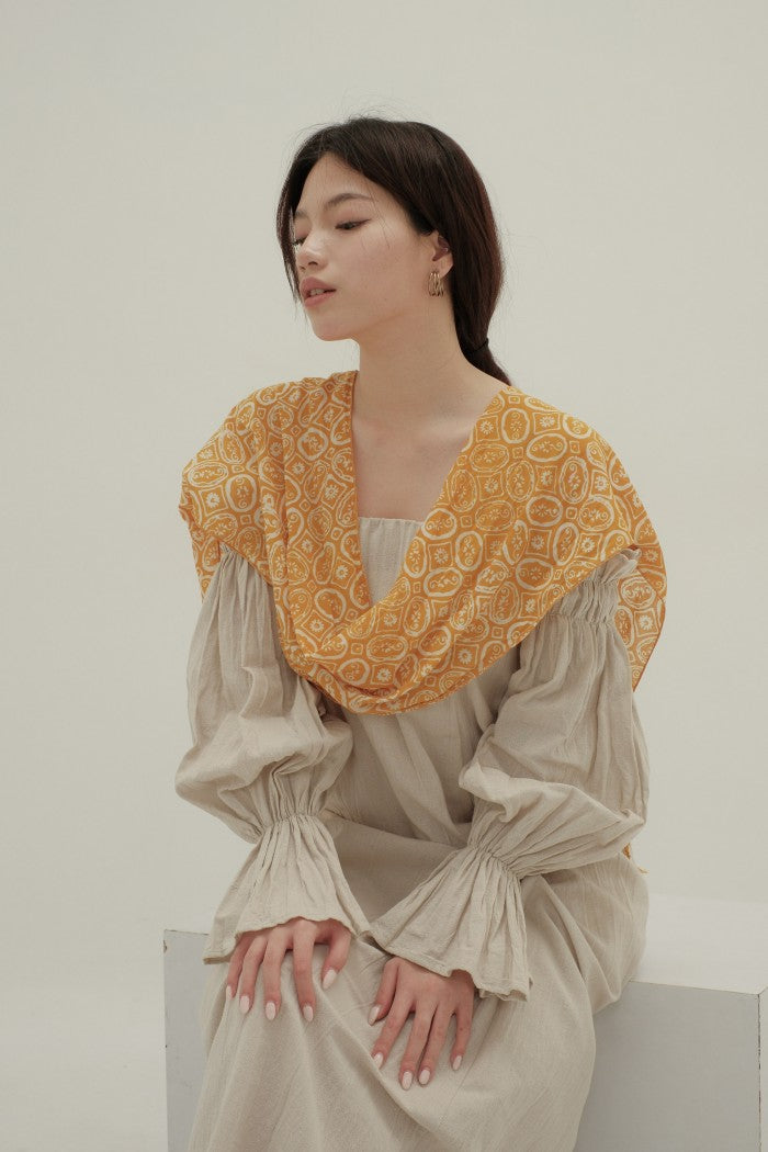 Scarf Batik Kawung Bunga - Yellow | TCK