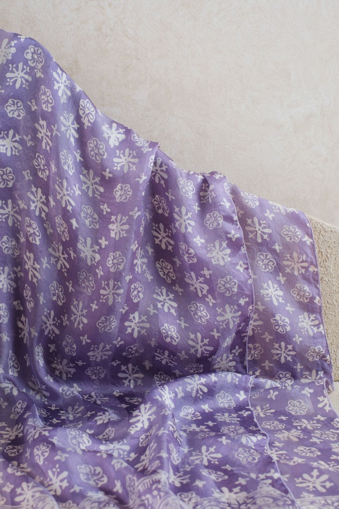 Syal Batik Sutra Truntum - Purple - 45