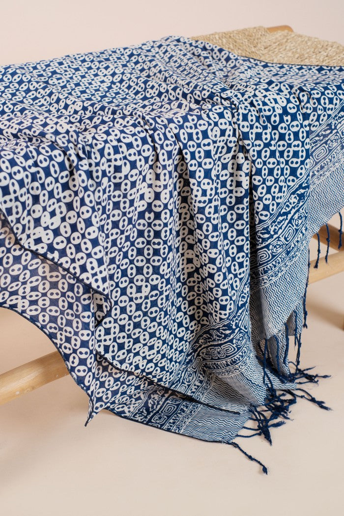 Selendang Batik TCC Kawung Sen Blue - 80
