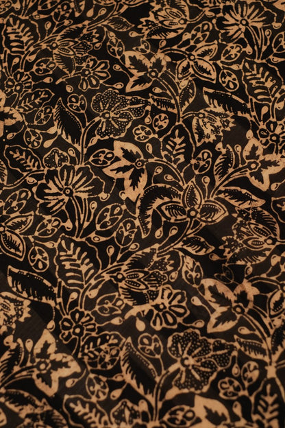Selendang Sutra Batik - Daun Peacock - 90