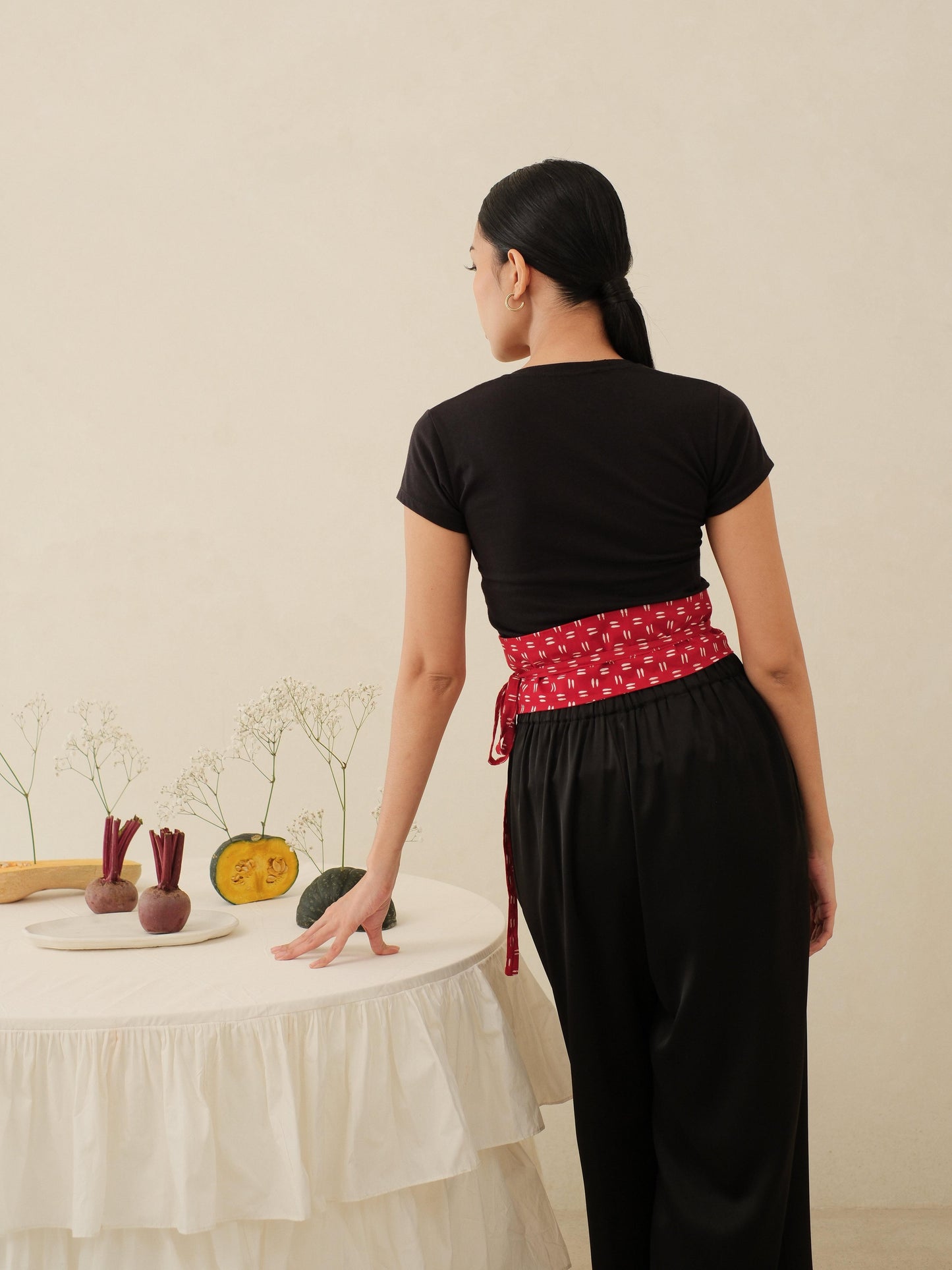 Sana in Red - Obi Belt Batik