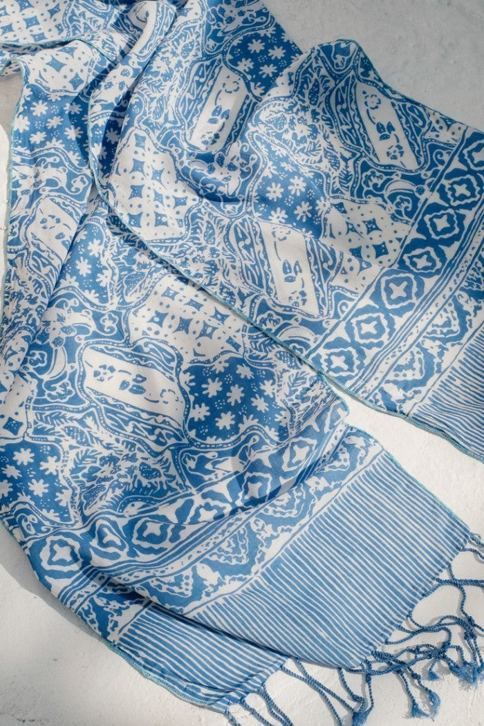 Scarf Batik TCB Sekar Jagad Blue