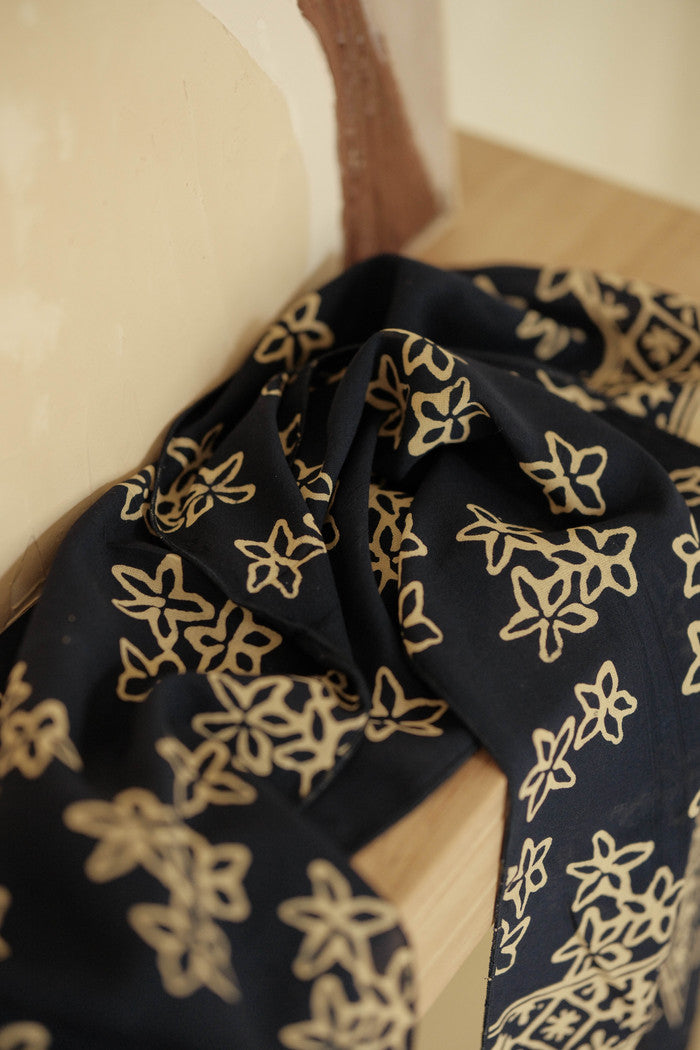 Scarf Batik Bunga Melati - Blue | DNC