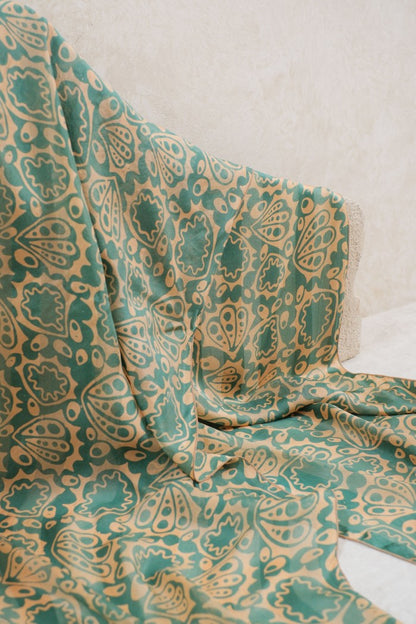 Syal Batik Sutra Kupu - Green - 45