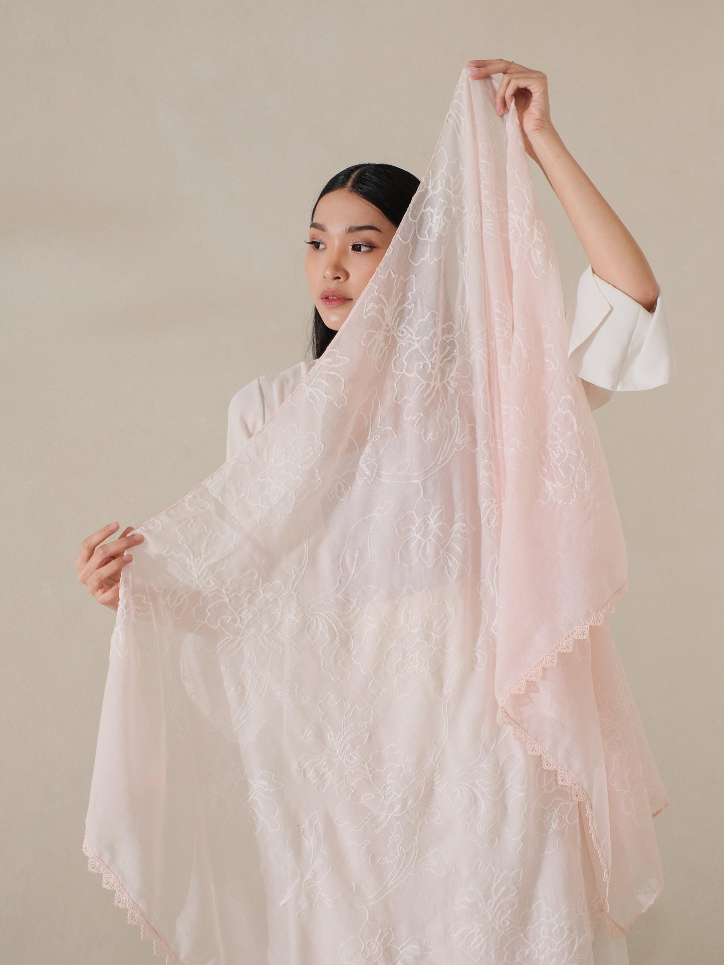 Dyta in Pink Shawl - Selendang Batik