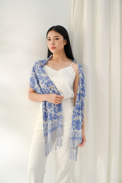 Scarf Batik Apusan - Sidomukti Garuda - Blue | DNB