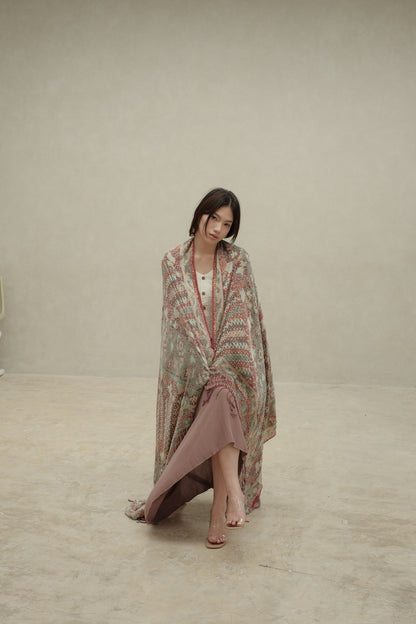 Selendang Sutra Batik Tulis - Rimba Jawi - Pastel