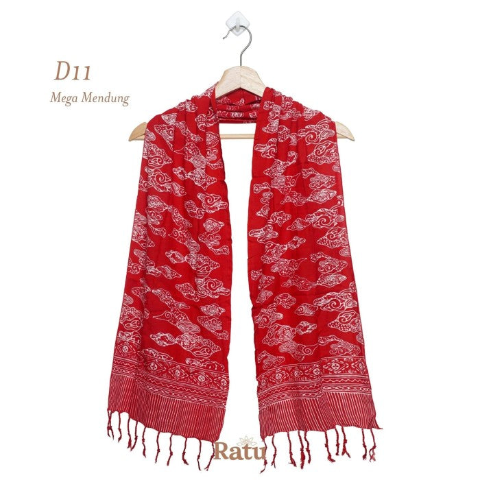 Scarf Batik Mega Mendung - Red - D11