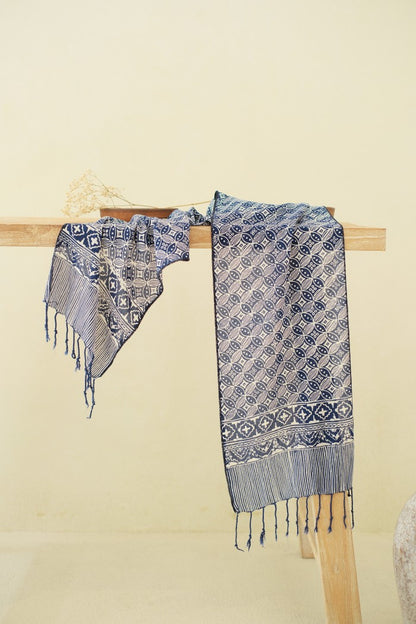 Scarf Batik TCC Kawung Bribil Blue