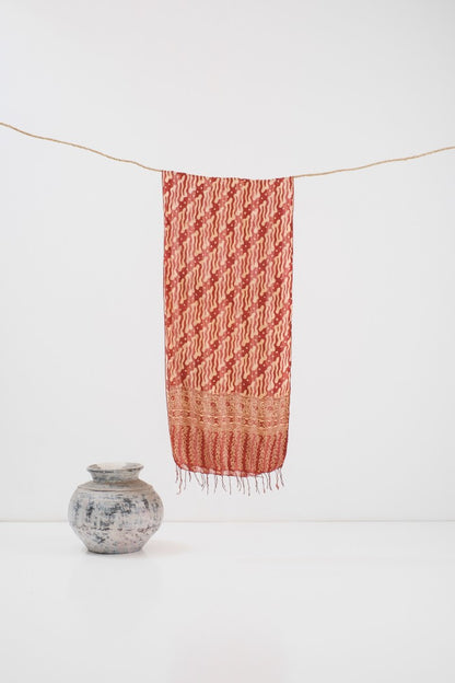 Syal Batik Sutra Parang Tuding - Red - 45