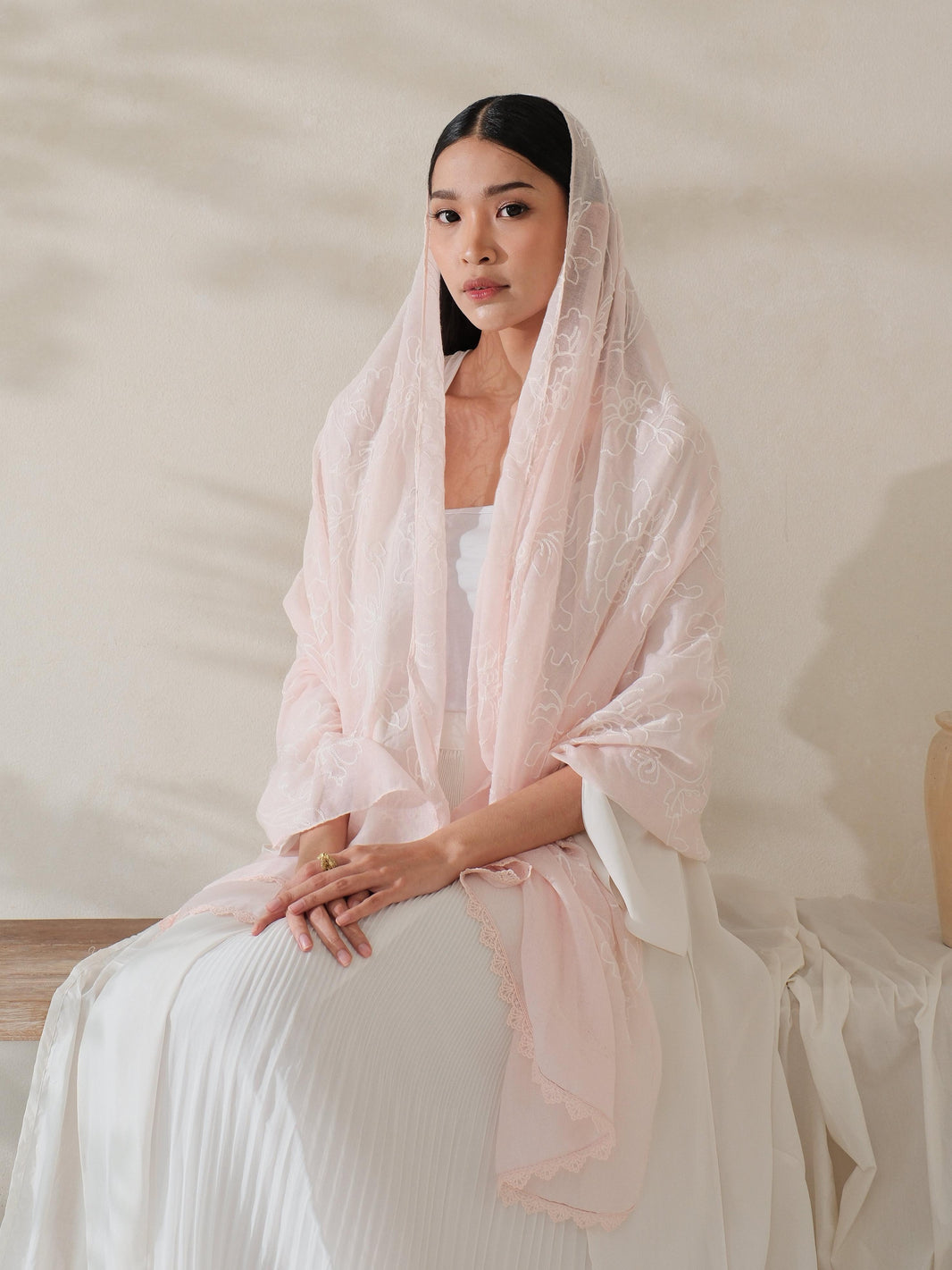 Dyta in Pink Shawl - Selendang Batik