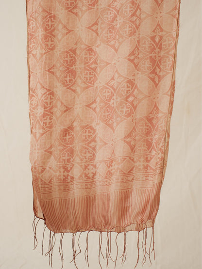 Syal Batik Sutra - Kawung - Cream - 35
