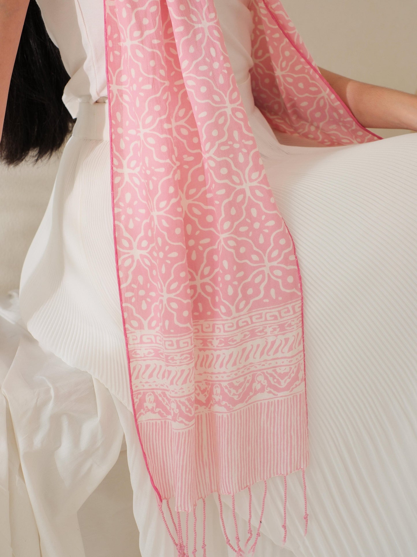 Scarf Batik TCA Kawung 2 Pink