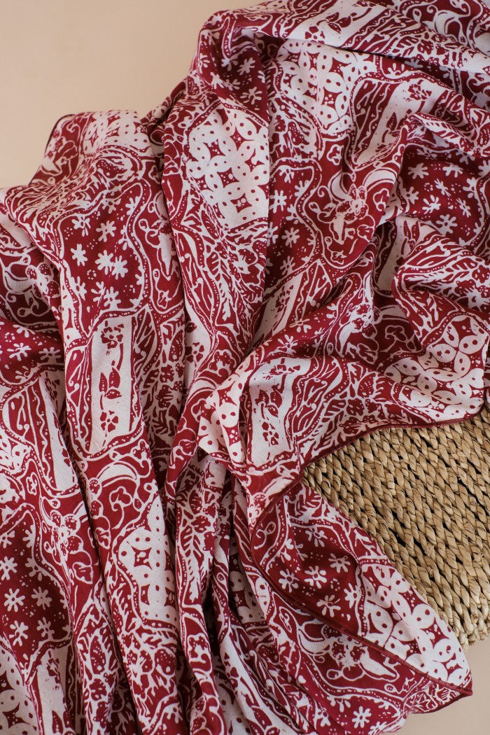 Selendang Batik TCN Sekar Jagad Maroon - 80