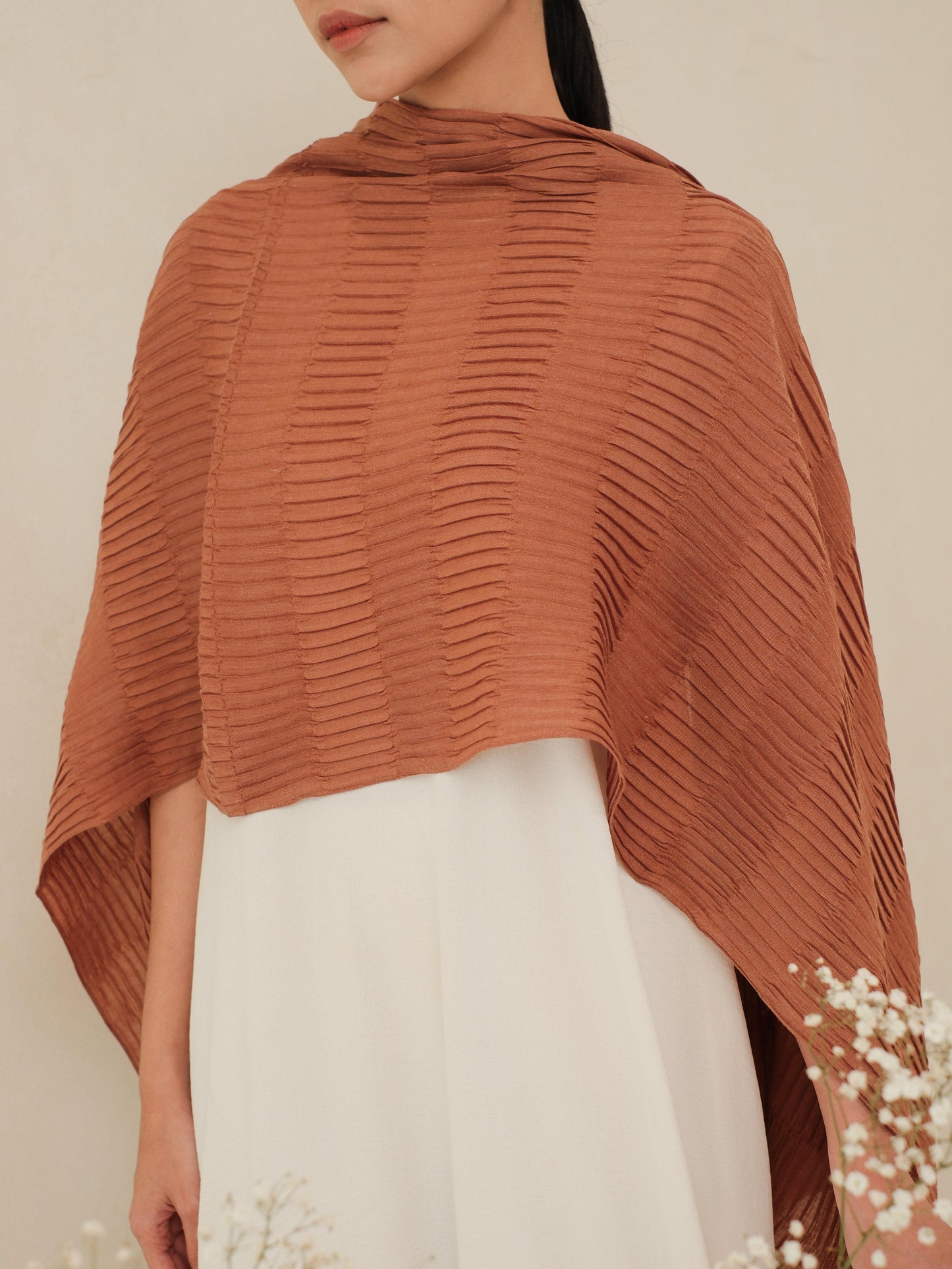 Safa in Brown Shawl - Selendang Batik