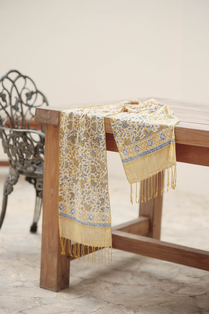 Scarf Batik Apusan - Daun Puring - Yellow | DNK