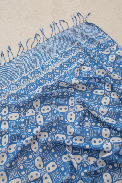 Selendang Batik TCB Kawung 1 Blue - 80
