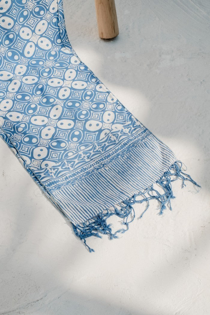 Scarf Batik TCB Kawung Blue