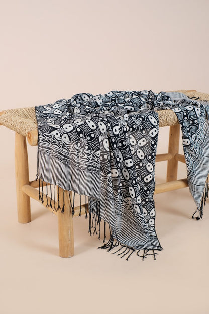 Selendang Batik TCE Kawung Black - 80