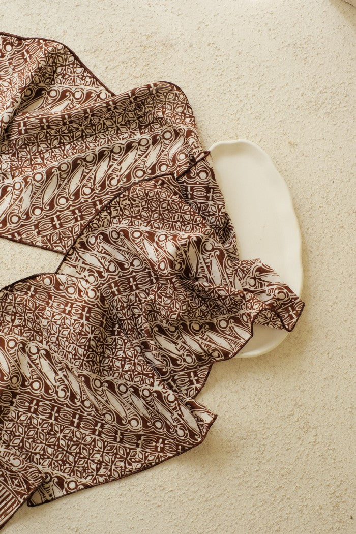 Scarf Batik TCR Parang Kawung Brown