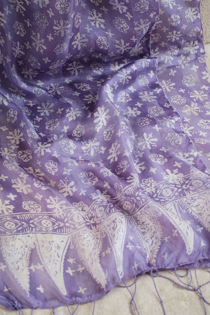 Syal Batik Sutra Truntum - Purple - 45