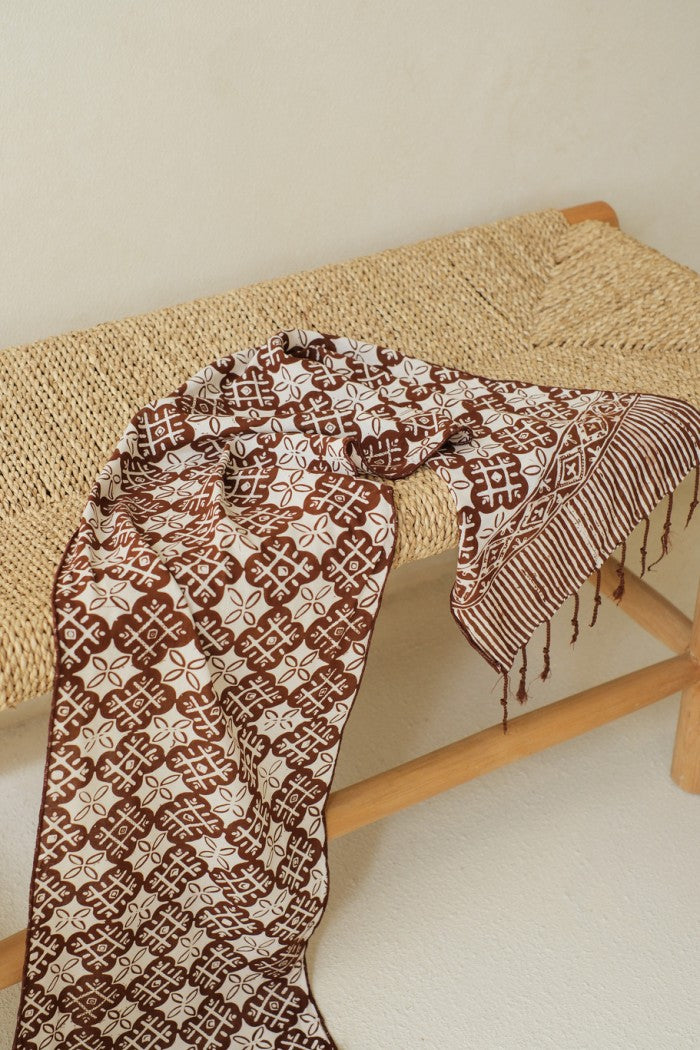 Scarf Batik TCR Kawung XO Brown