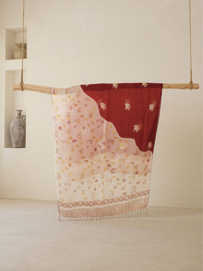 Batik Ratu - Selendang Sutra Batik - Selaras Brown Pink 1