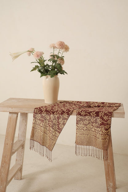 Scarf Batik Melati Tangkai - Brown | DNR