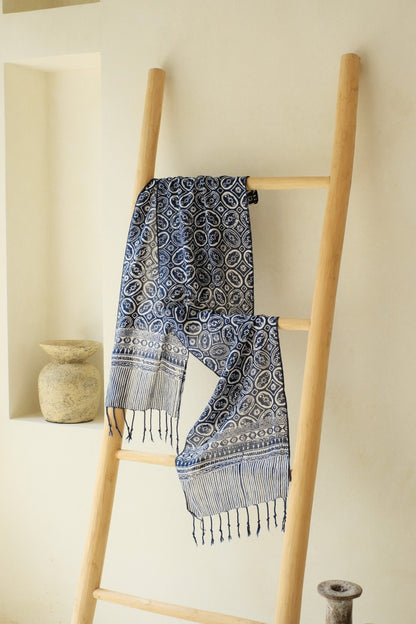 Scarf Batik TCC Kawung Bunga Blue
