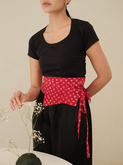 Sana in Red - Obi Belt Batik