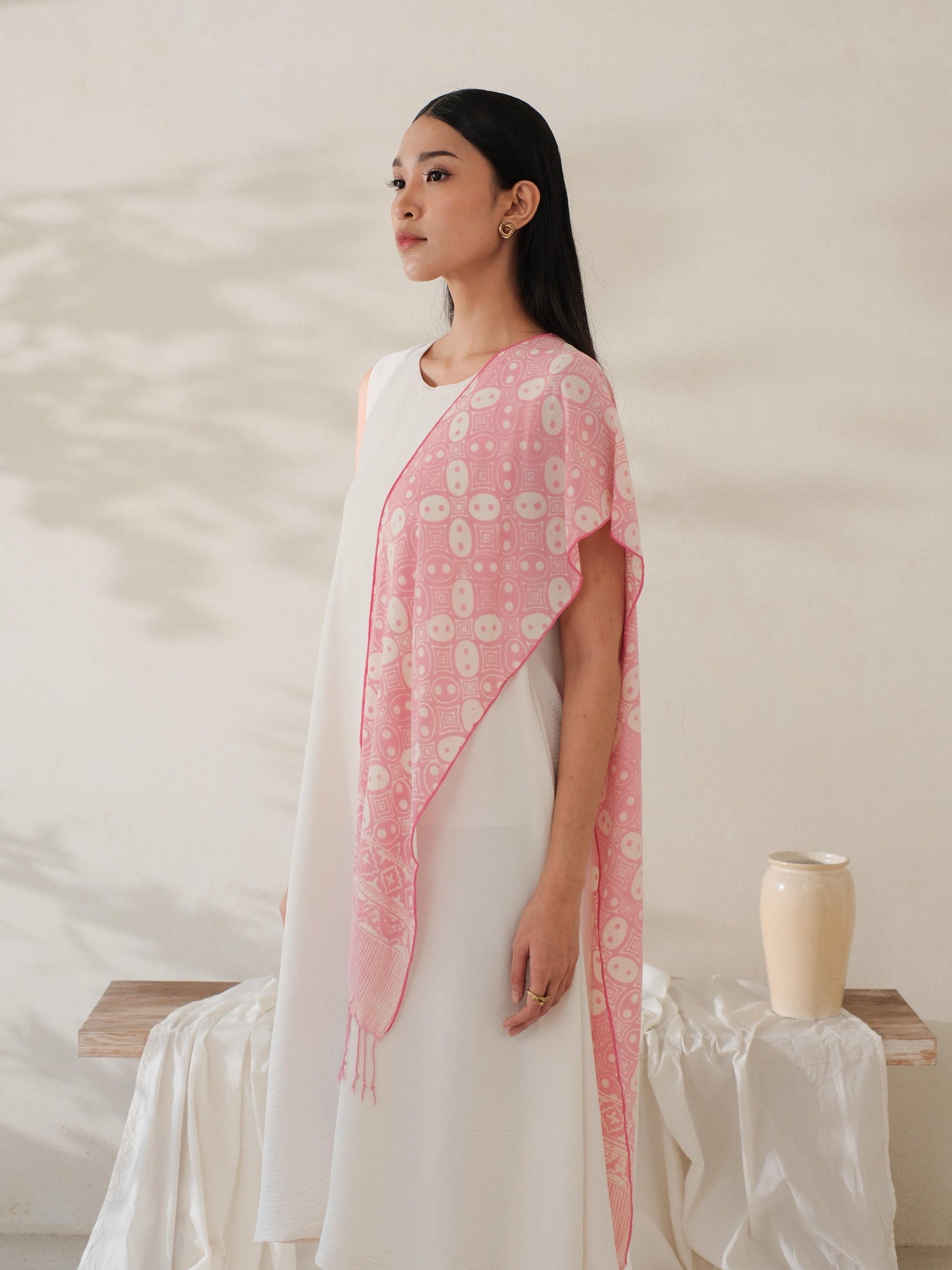 Scarf Batik TCA Kawung 1 Pink
