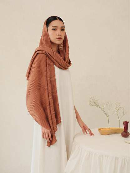 Safa in Brown Shawl - Selendang Batik