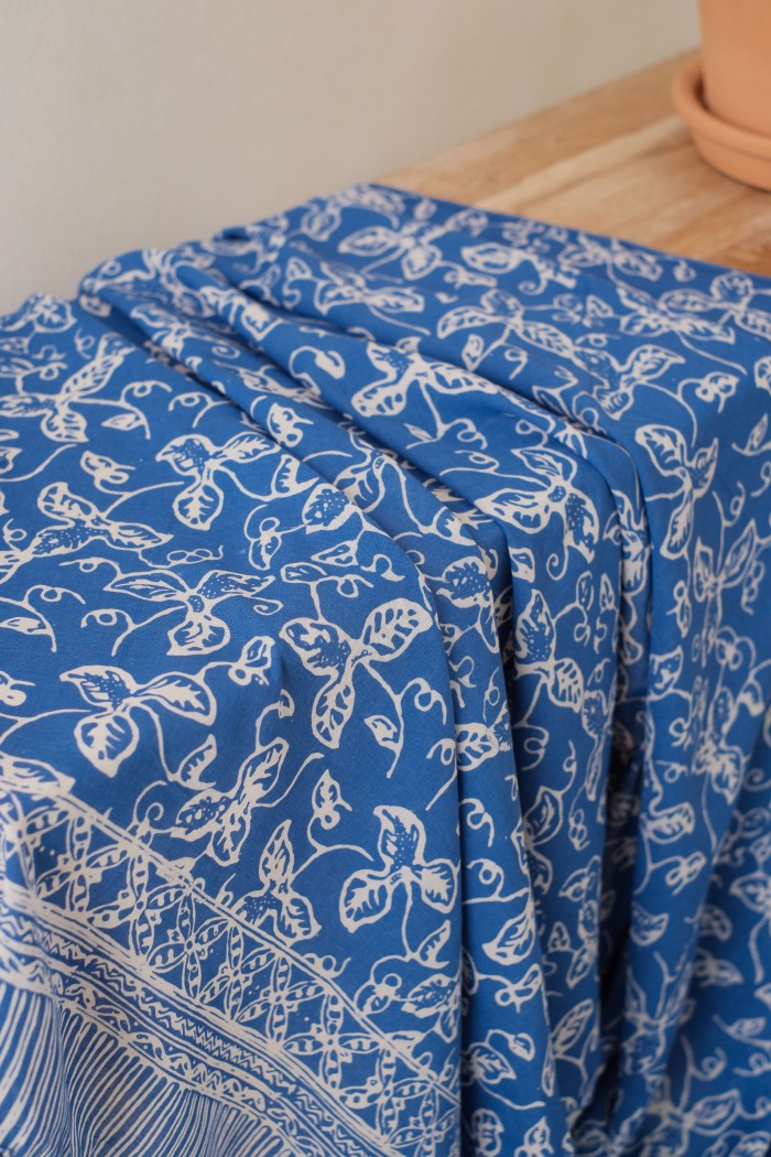 Selendang Batik TCB Daun Rambat Blue - 80