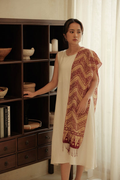 Scarf Batik Parang Kelok - Maroon | DNN