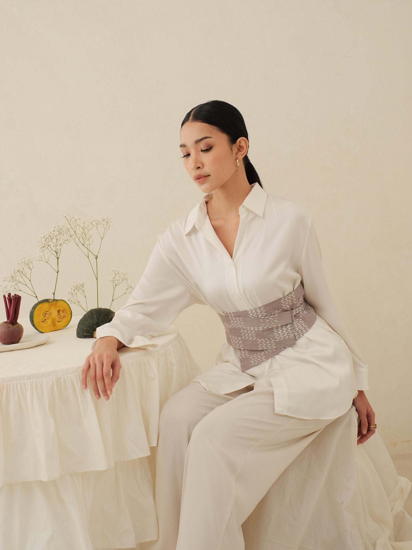 Citra in Grey - Obi Belt Batik