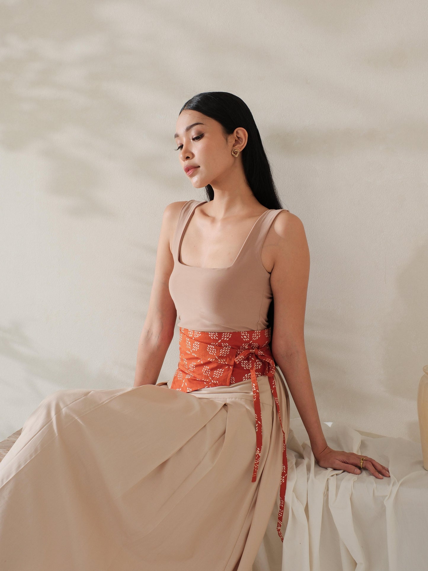 Fina in Yellow - Obi Belt Batik