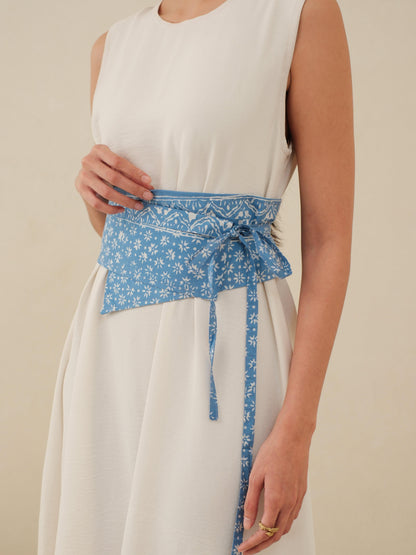 Ayla in Blue - Obi Belt Batik
