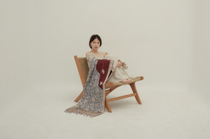 Syal Sutra Batik Premium - Selaras Maroon Blue