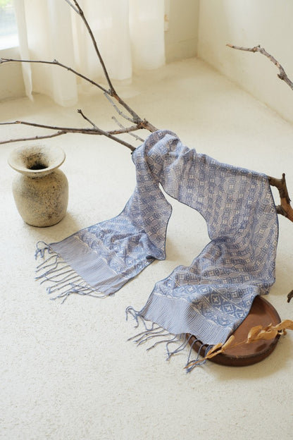 Scarf Batik TCGR Kawung Bribil Grey