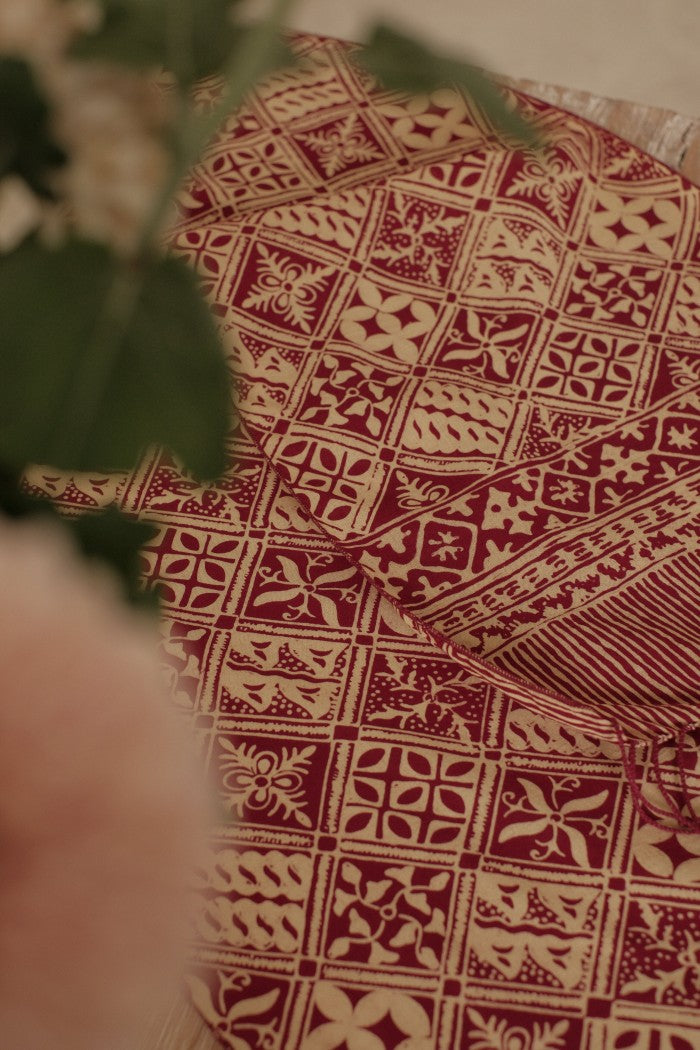 Scarf Batik Tambal - Maroon | DNN