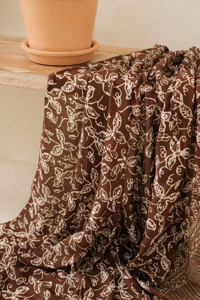 Selendang Batik TCR Daun Rambat Brown - 80