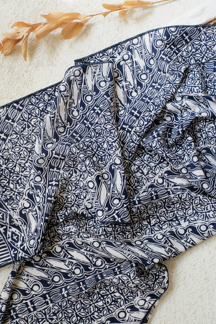 Scarf Batik TCC Parang Kawung Blue