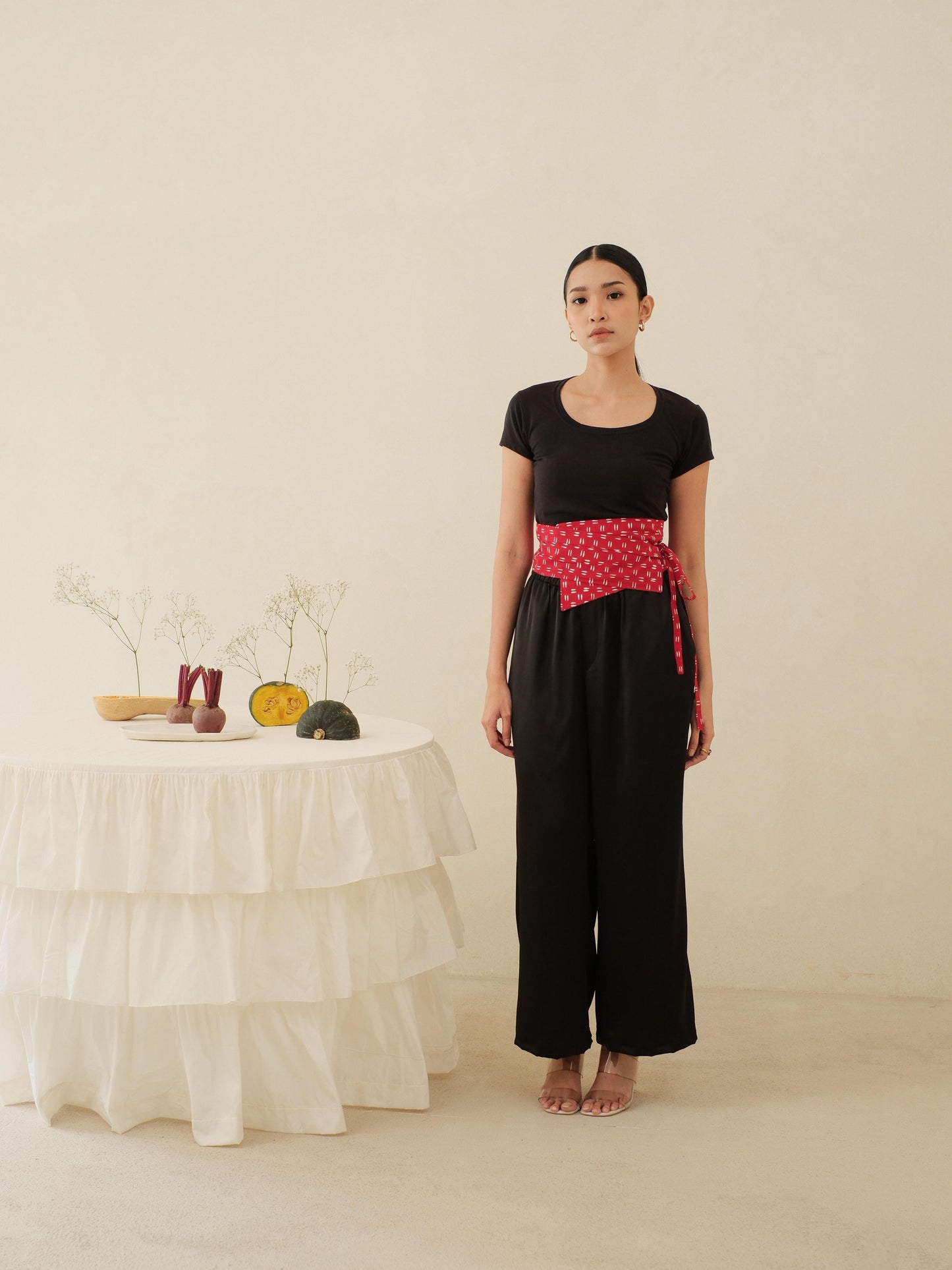 Sana in Red - Obi Belt Batik