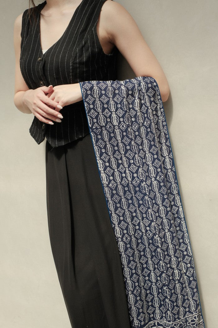 Scarf Batik Ceplok Wibowo - Blue