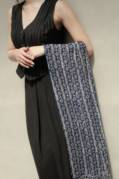 Scarf Batik Ceplok Wibowo - Blue