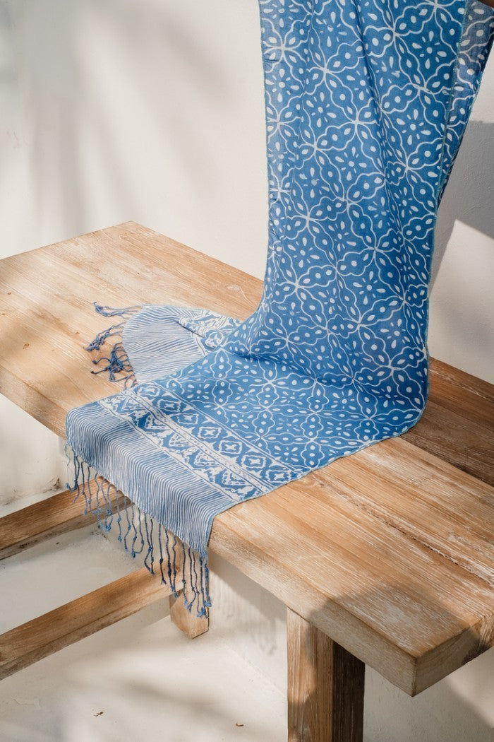 Scarf Batik TCB Kawung 2 Blue