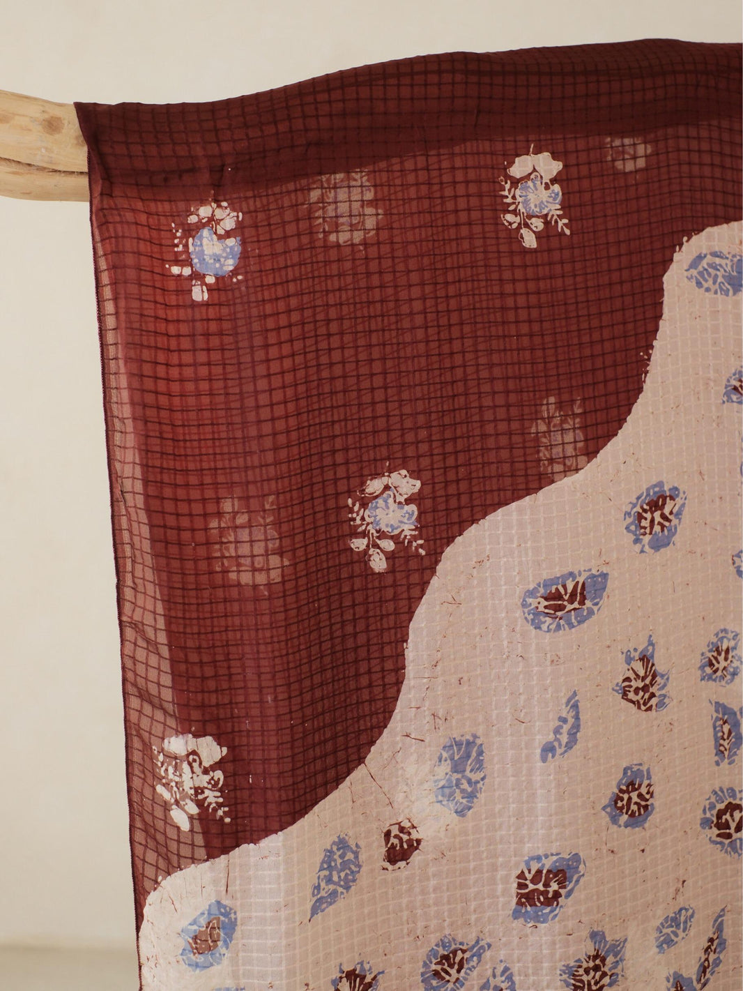 Selendang Sutra Batik - Selaras Brown Pink 2